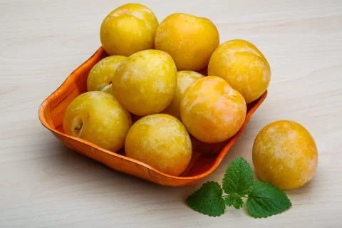 Yellow plums Stock Photos
