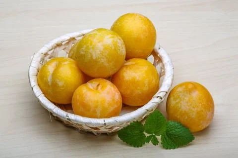 Yellow plums Stock Photos