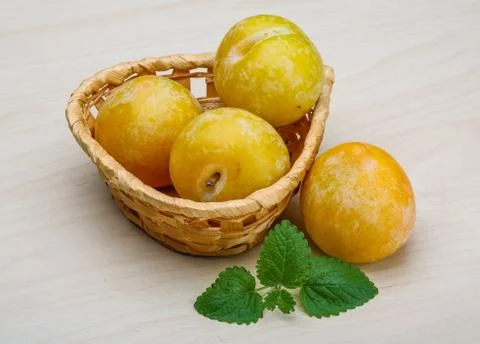 Yellow plums Stock Photos