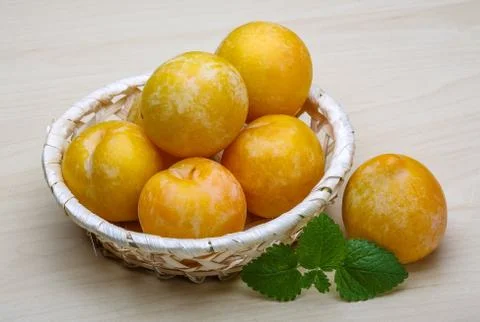 Yellow plums Stock Photos