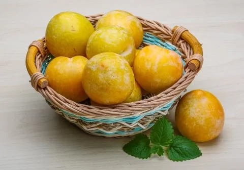 Yellow plums Stock Photos