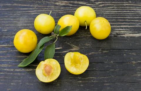 Yellow plums Stock Photos