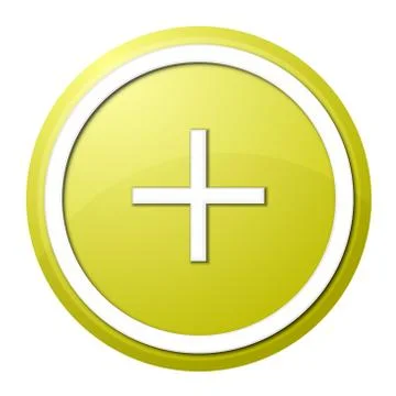 Yellow plus button Illustrazione stock