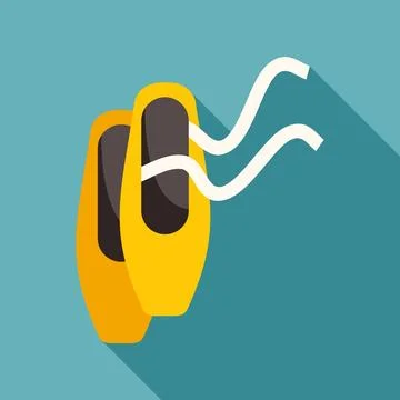 Yellow pointe shoes dance flat design icon 스톡 일러스트