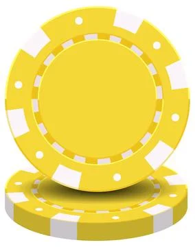 Yellow Poker Chips Vector Illustration for Casino Gambling and Betting Stock Illustration