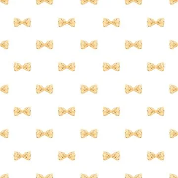 Yellow polka dot bow tie repeating seamless pattern Stock Illustration