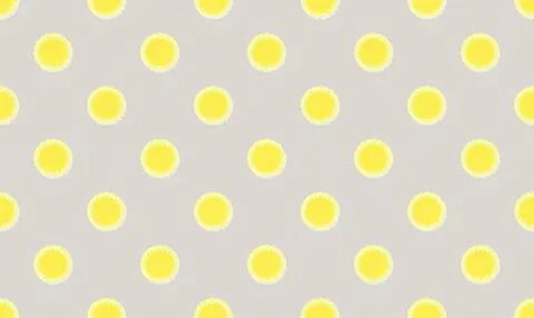 Yellow polka dot pattern on light gray background Stock Illustration