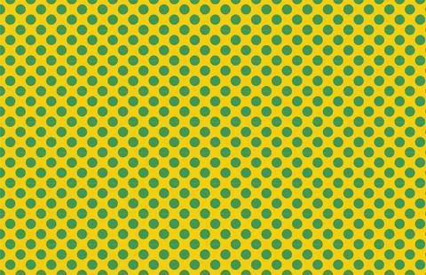 Yellow Polka Dot Seamless Pattern with Green Dots Abstract Background Illustrazione stock