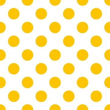 Yellow polka dots seamless flat pattern. Vector illustration. Stock Illustration