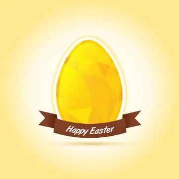 Yellow  polygonal egg card Stock Illustration