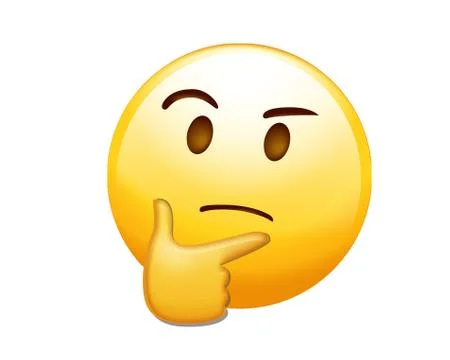 Yellow pondering, thinking or deep thought face with index finger resting Stock Illustration