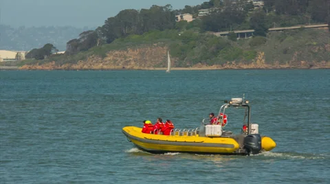Yellow pontoon Stock Footage 36576553