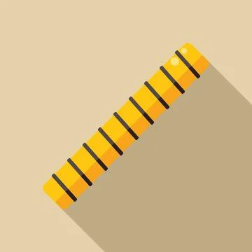 Yellow pool noodle floating on water in flat design style Stock Illustration