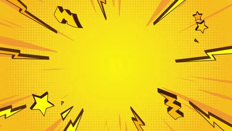 Yellow pop art comic background with lightning bolts Stock-Footage 303561146