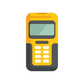 Yellow pos terminal processing payment in store Stock Illustration