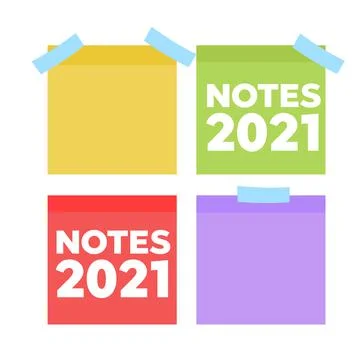 Yellow post it notes isolated. Colored sheets of note papers vector illustrat Stock Illustration