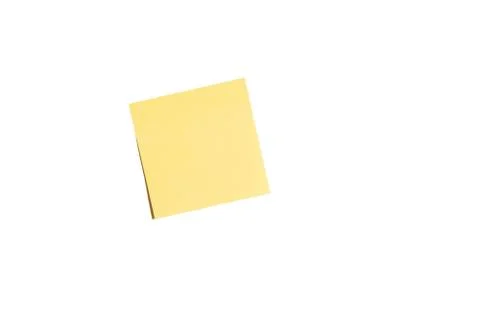 Yellow post it paper note on a white background Stock Photos