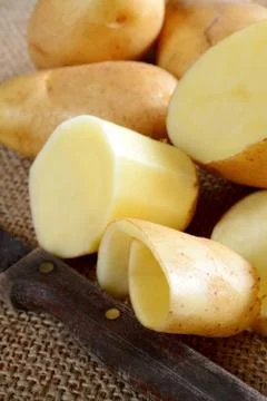 Yellow potatoes Stock Photos