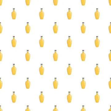 Yellow potion bottles creating a seamless pattern wallpaper Stock Illustration