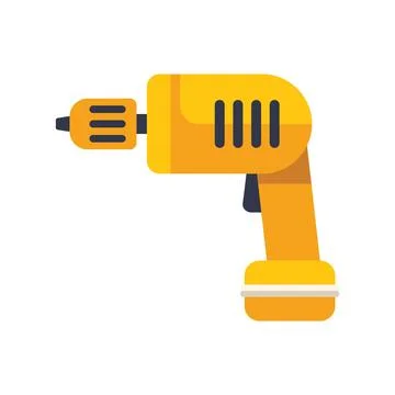 Yellow power drill illustrating construction work Stock Illustration