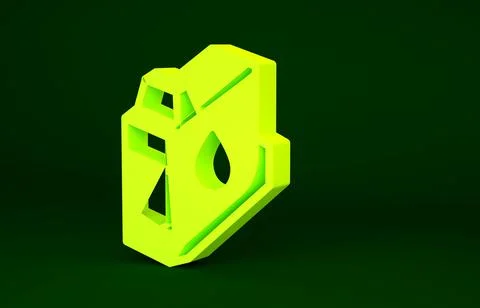 Yellow Printer ink cartridge icon isolated on green background. Minimalism co 스톡 일러스트