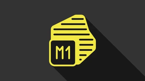 Yellow Processor icon isolated on grey background. CPU, central processing unit Video stock 155481468