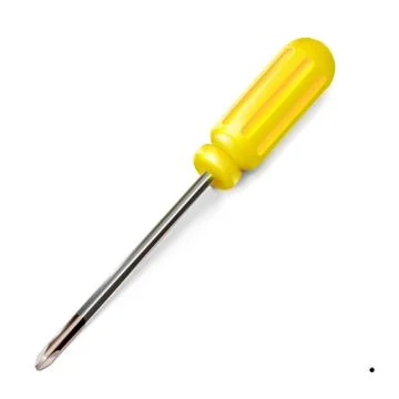Yellow professional realistic screwdriver with a plastic handle. isometric 3d Stock Illustration