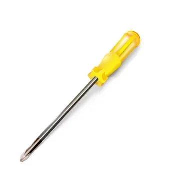 Yellow professional realistic screwdriver with a plastic handle. isometric 3d Stock Illustration