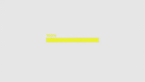 Yellow progress bar filled to 100%. Suitable for web design Stock Footage 282074678