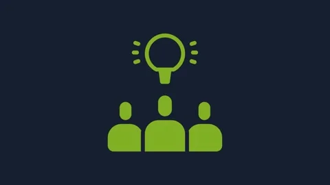 Yellow Project team base icon isolated on blue background. Business analysis and Stock Footage 232263230