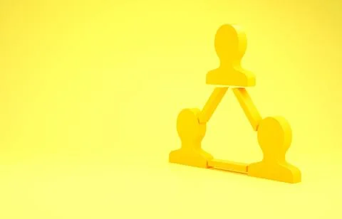 Yellow Project team base icon isolated on yellow background. Business analysi イラスト素材