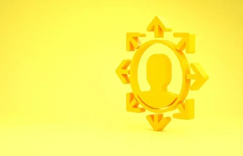 Yellow Project team base icon isolated on yellow background. Business analysi Stock Illustration