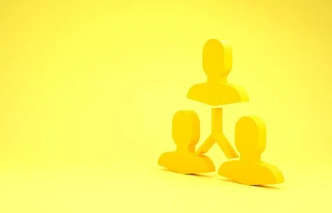 Yellow Project team base icon isolated on yellow background. Business analysi Stock Illustration