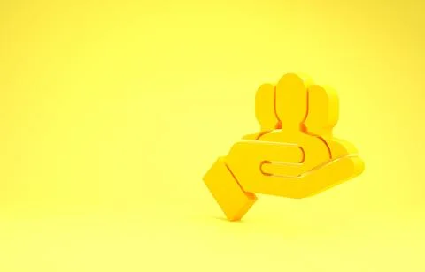 Yellow Project team base icon isolated on yellow background. Business analysi 스톡 일러스트
