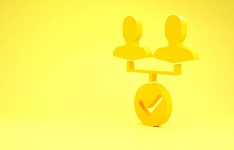Yellow Project team base icon isolated on yellow background. Business analysi Stock Illustration