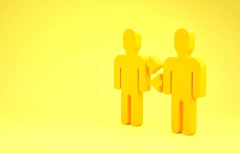 Yellow Project team base icon isolated on yellow background. Business analysi Illustrazione stock