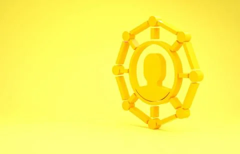Yellow Project team base icon isolated on yellow background. Business analysi 스톡 일러스트