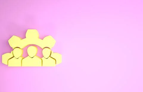Yellow Project team base icon isolated on pink background. Business analysis  Stock Illustration