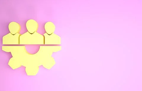 Yellow Project team base icon isolated on pink background. Business analysis  Stock Illustration