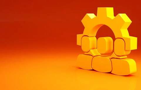 Yellow Project team base icon isolated on orange background. Business analysi 스톡 일러스트