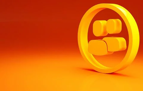 Yellow Project team base icon isolated on orange background. Business analysi Illustrazione stock