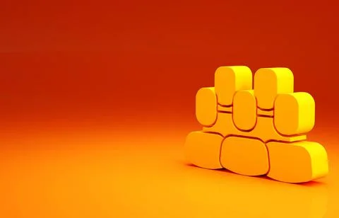 Yellow Project team base icon isolated on orange background. Business analysi Illustrazione stock