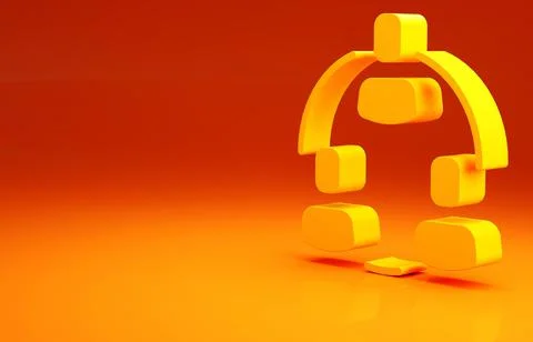 Yellow Project team base icon isolated on orange background. Business analysi Illustrazione stock