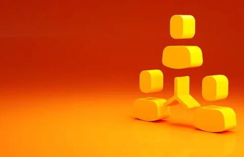 Yellow Project team base icon isolated on orange background. Business analysi Stock Illustration