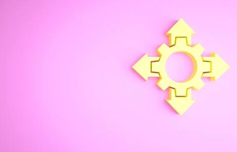 Yellow Project team base icon isolated on pink background. Business analysis  Stock Illustration