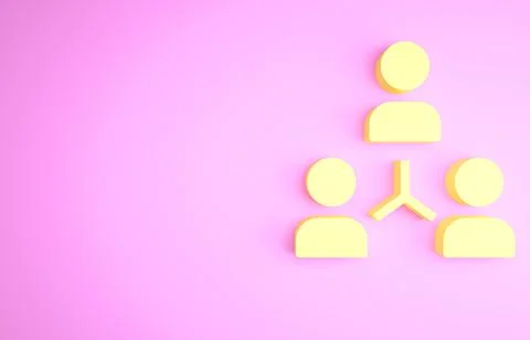 Yellow Project team base icon isolated on pink background. Business analysis  Illustrazione stock
