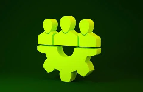 Yellow Project team base icon isolated on green background. Business analysis Stock Illustration