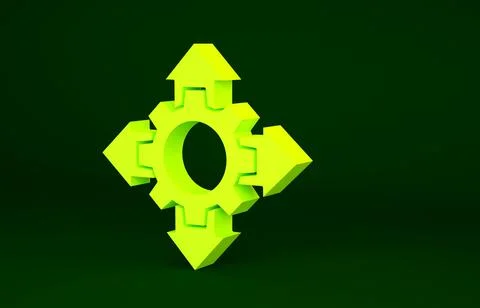 Yellow Project team base icon isolated on green background. Business analysis Stockillustratie