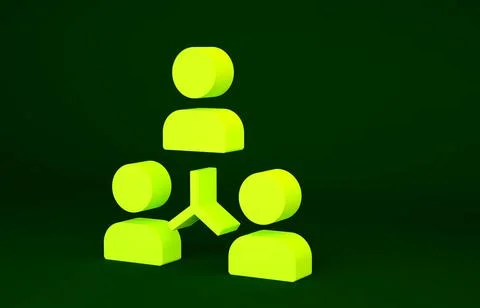 Yellow Project team base icon isolated on green background. Business analysis Stock Illustration