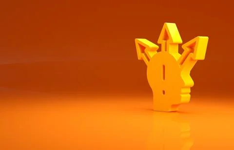 Yellow Project team base icon isolated on orange background. Business analysis Stockillustratie